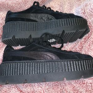 Fenty by Rihanna black suede platform creepers